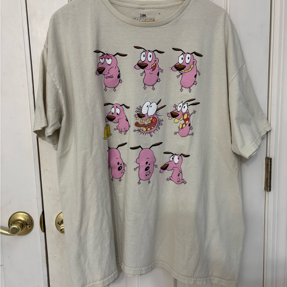 Cartoon Network Courage the Cowardly Dog Beige T-Shirt